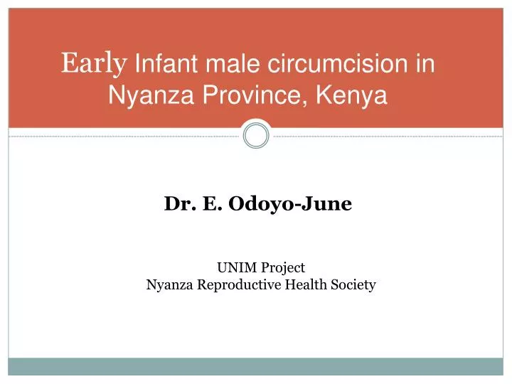 early infant male circumcision in nyanza province kenya