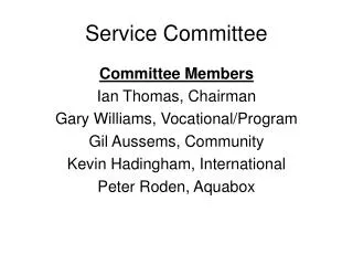 Service Committee