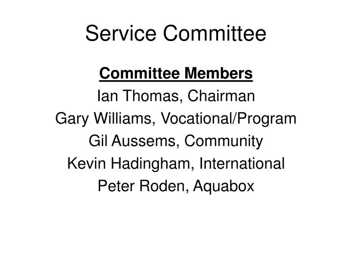 service committee