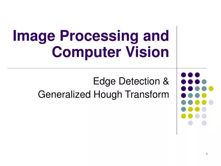 image processing and computer vision