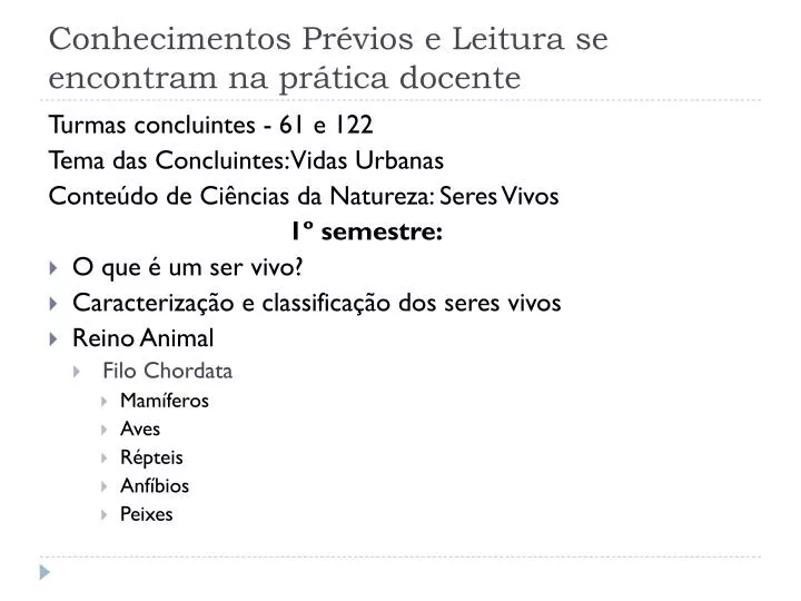 conhecimentos pr vios e leitura se encontram na pr tica docente