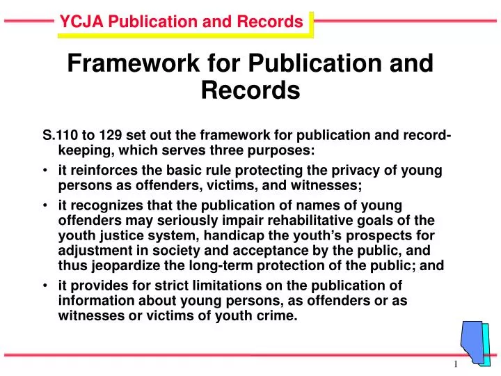 framework for publication and records