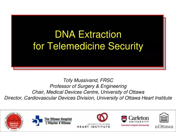 dna extraction for telemedicine security