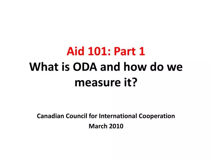 aid 101 part 1 what is oda and how do we measure it