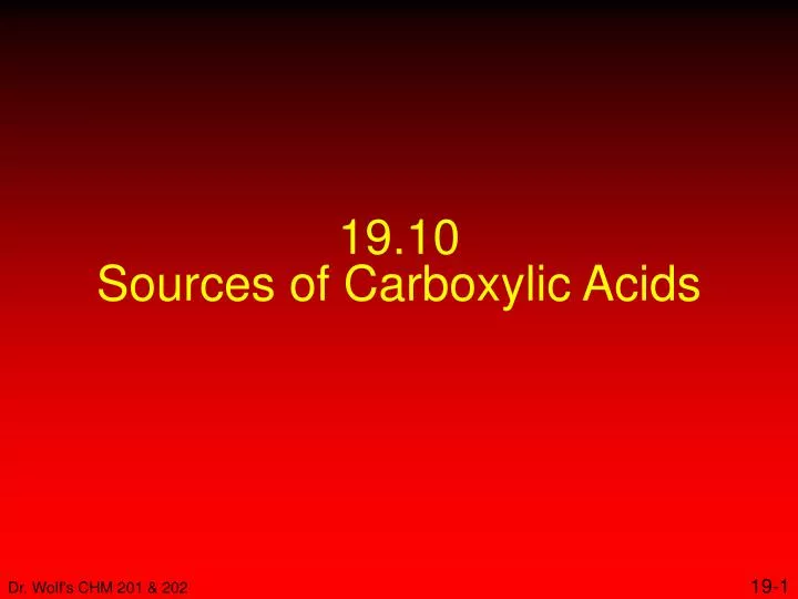 19 10 sources of carboxylic acids
