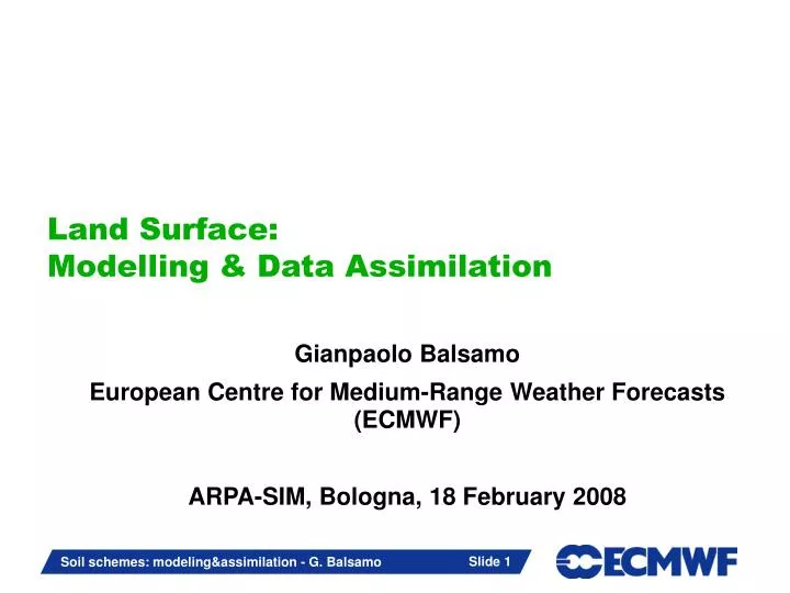 land surface modelling data assimilation