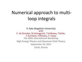Numerical approach to multi-loop integrals