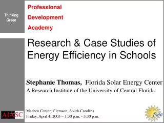 Research &amp; Case Studies of Energy Efficiency in Schools