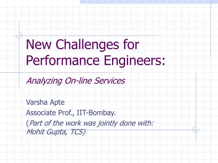 new challenges for performance engineers
