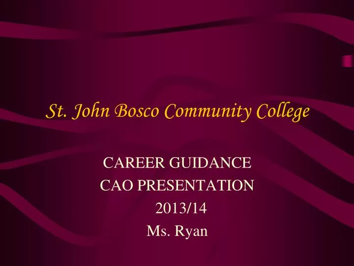 st john bosco community college