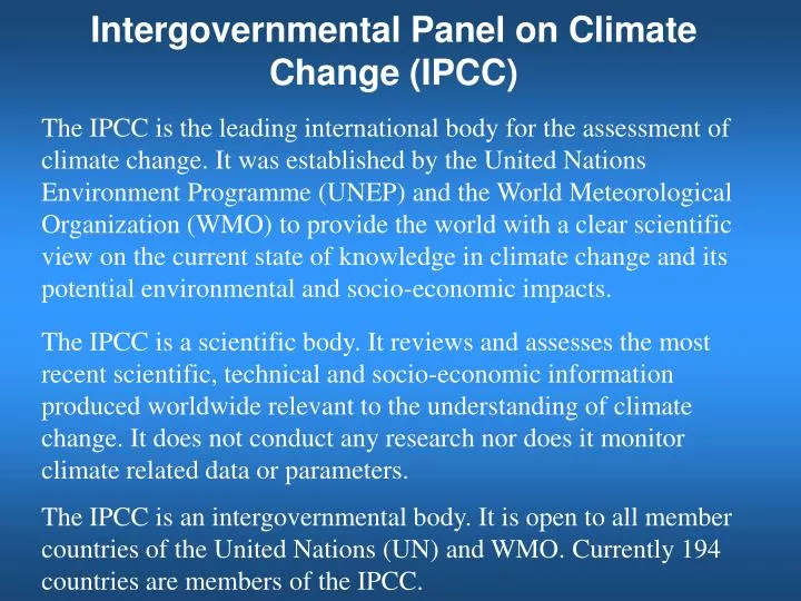 intergovernmental panel on climate change ipcc
