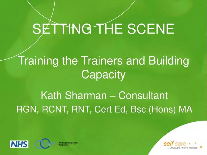 setting the scene training the trainers and building capacity