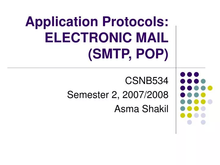 application protocols electronic mail smtp pop