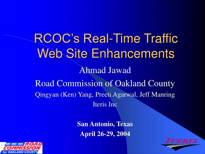 rcoc s real time traffic web site enhancements