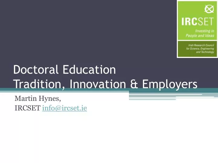 doctoral education tradition innovation employers