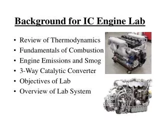 Background for IC Engine Lab