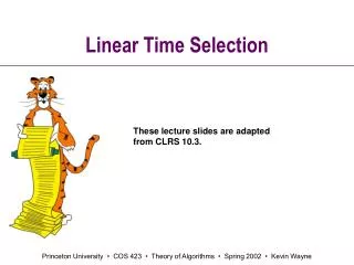 Linear Time Selection