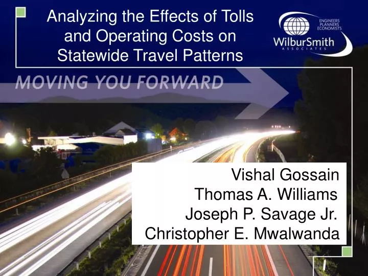 analyzing the effects of tolls and operating costs on statewide travel patterns