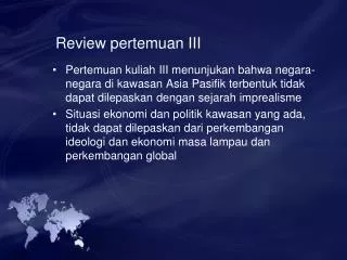 review pertemuan iii