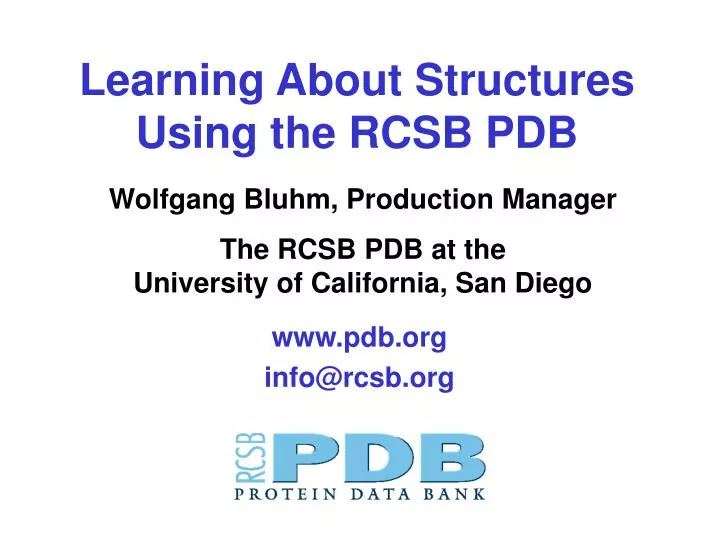 learning about structures using the rcsb pdb