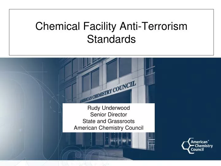 chemical facility anti terrorism standards
