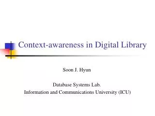 Context-awareness in Digital Library