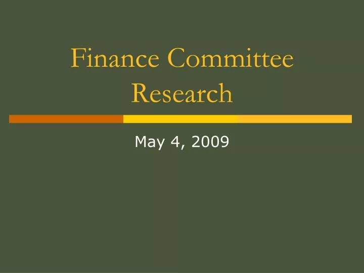 finance committee research