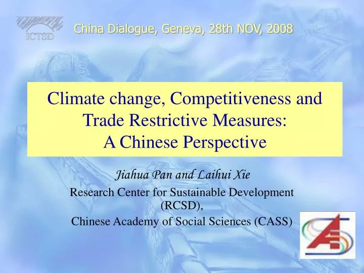 climate change competitiveness and trade restrictive measures a chinese perspective