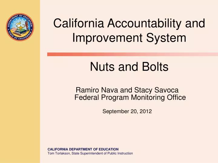 ramiro nava and stacy savoca federal program monitoring office september 20 2012