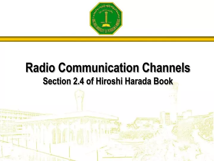 radio communication channels section 2 4 of hiroshi harada book