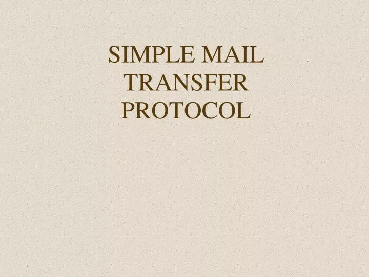 simple mail transfer protocol