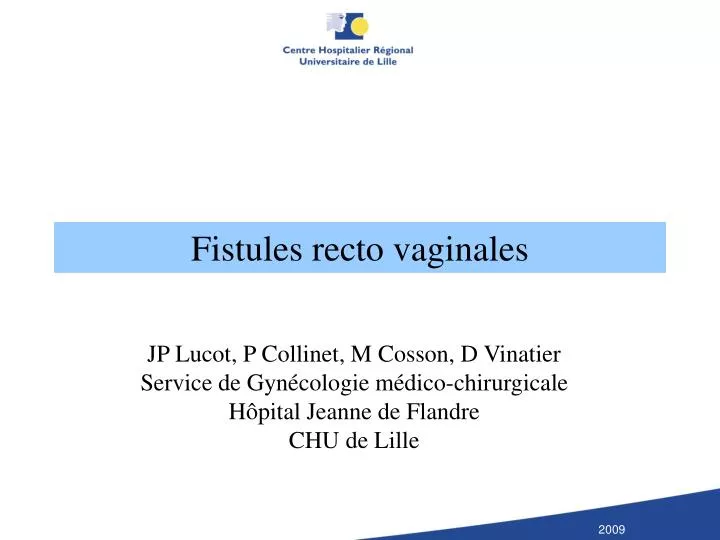 fistules recto vaginales