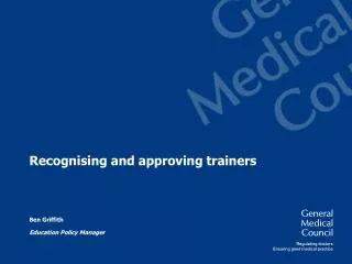 Recognising and approving trainers