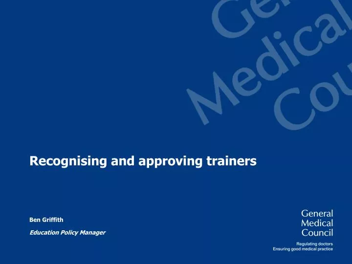 recognising and approving trainers
