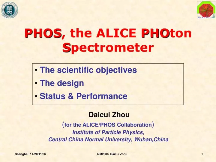 phos the alice pho ton s pectrometer