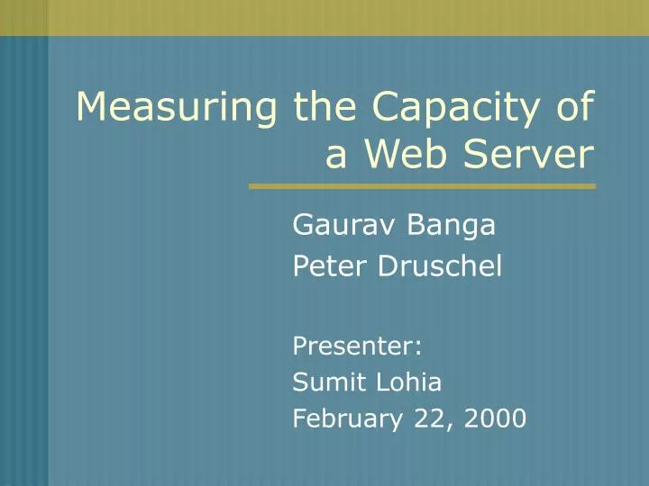 measuring the capacity of a web server