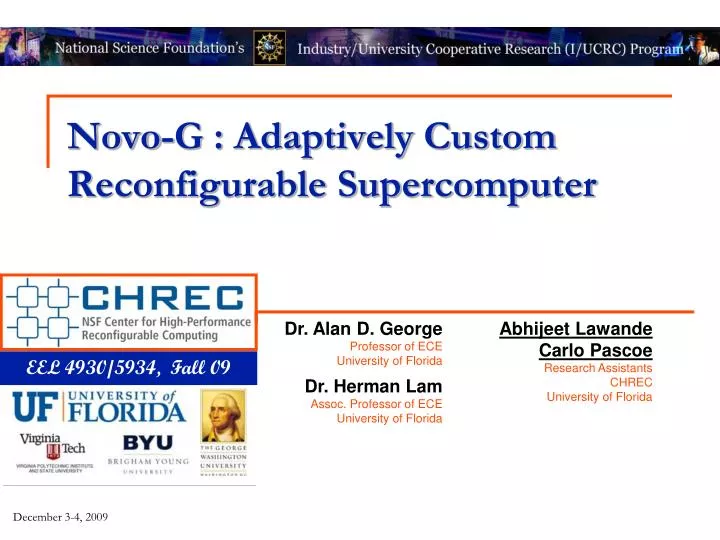 novo g adaptively custom reconfigurable supercomputer