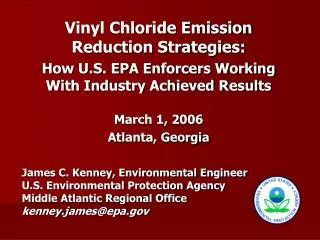 Vinyl Chloride Emission Reduction Strategies:
