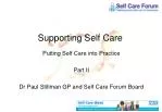 Supporting Self Care - slide 1