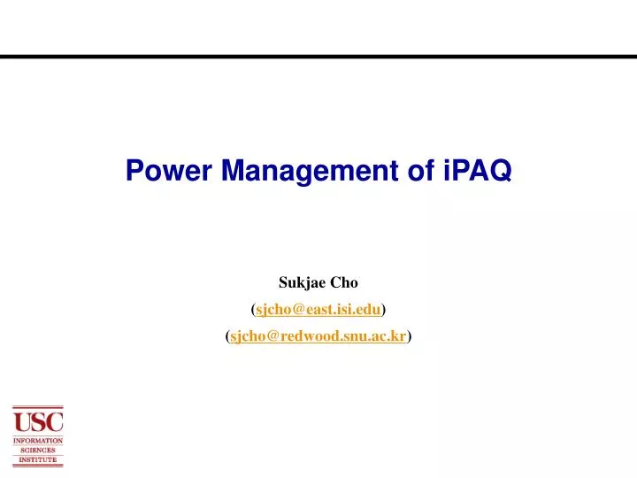 power management of ipaq