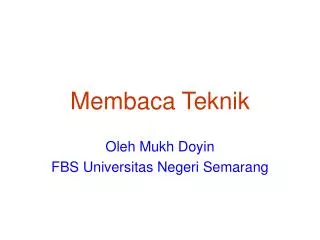 membaca teknik