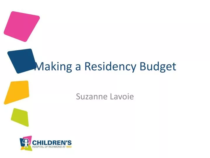 making a residency budget