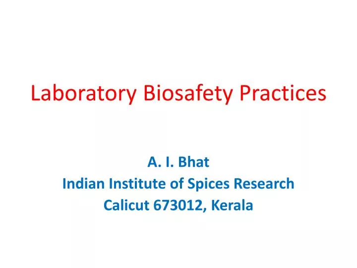 laboratory biosafety practices