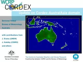 Update on Cordex- AustralAsia domain