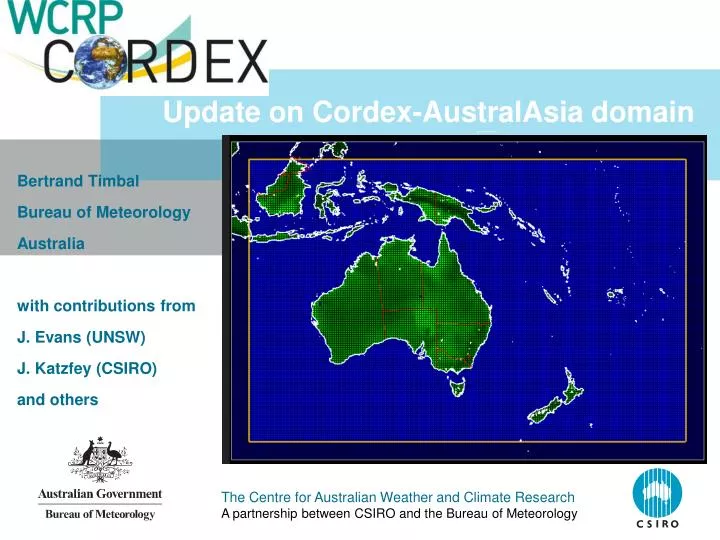 update on cordex australasia domain