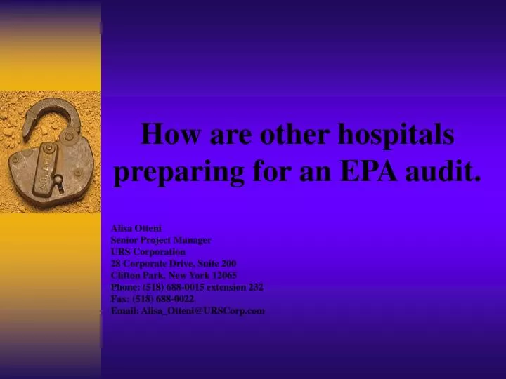 how are other hospitals preparing for an epa audit