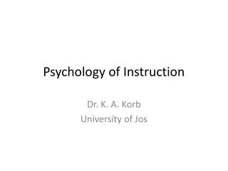 Psychology of Instruction