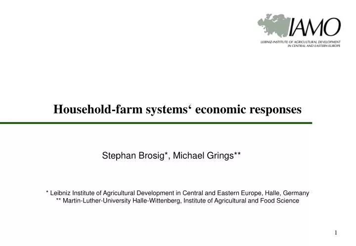 household farm systems economic responses
