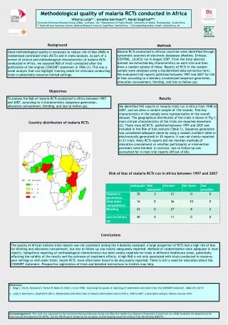 Methodological quality of malaria RCTs conducted in Africa