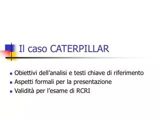 il caso caterpillar